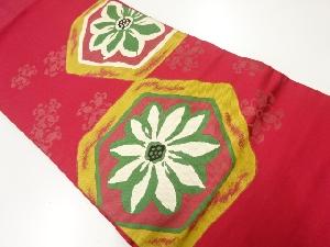 アンティーク　花亀甲模様織出し名古屋帯（着用可）